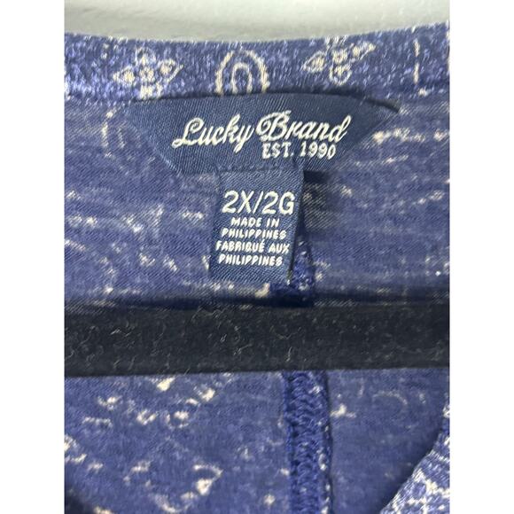 Lucky Brand Long Sleeve Tunic Top Women’s 2X Bohemian Bandana Print - Picture 3 of 8